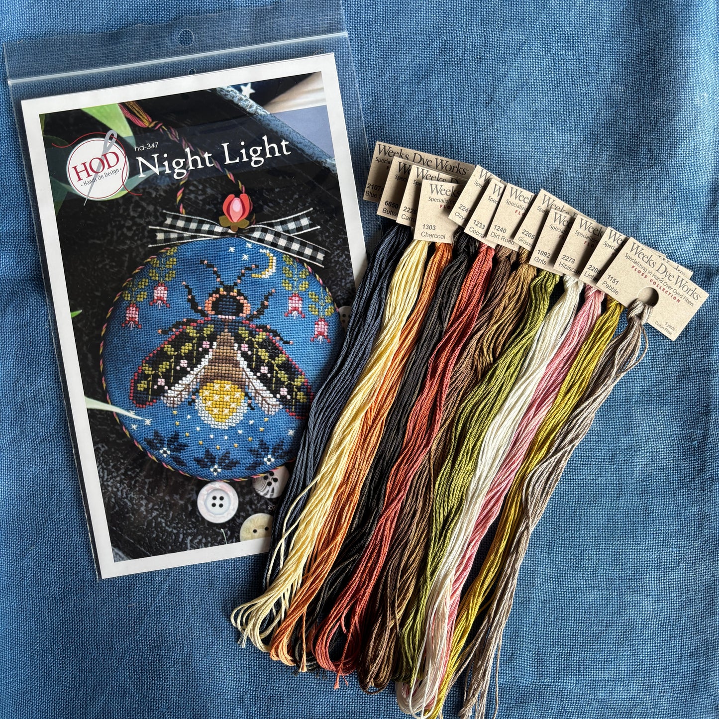 *PREORDER* Night Light - Chart, Floss and Mini Pin Pack ~ Hands on Design ~ Nashville Needlework Market 2026