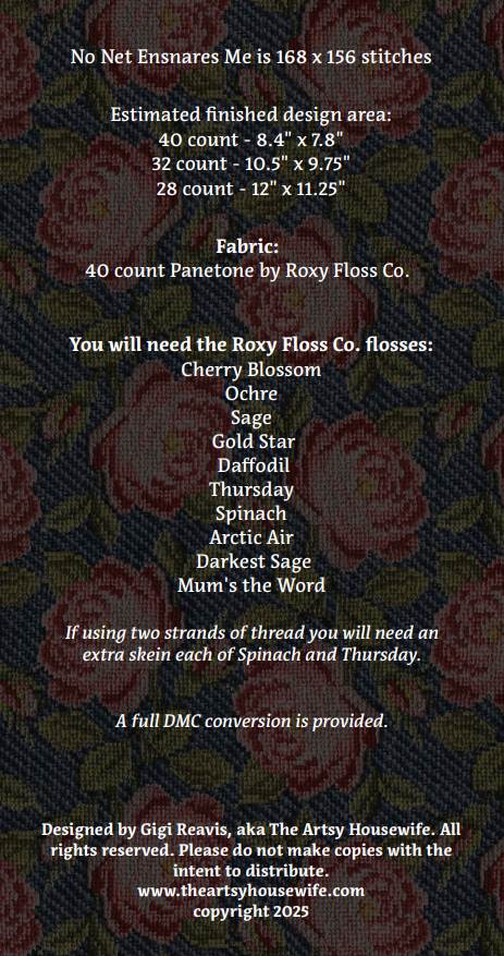 PRE-ORDER ** No Net Ensnares Me ~ Needlework Marketplace 2025 ~ The Artsy Housewife