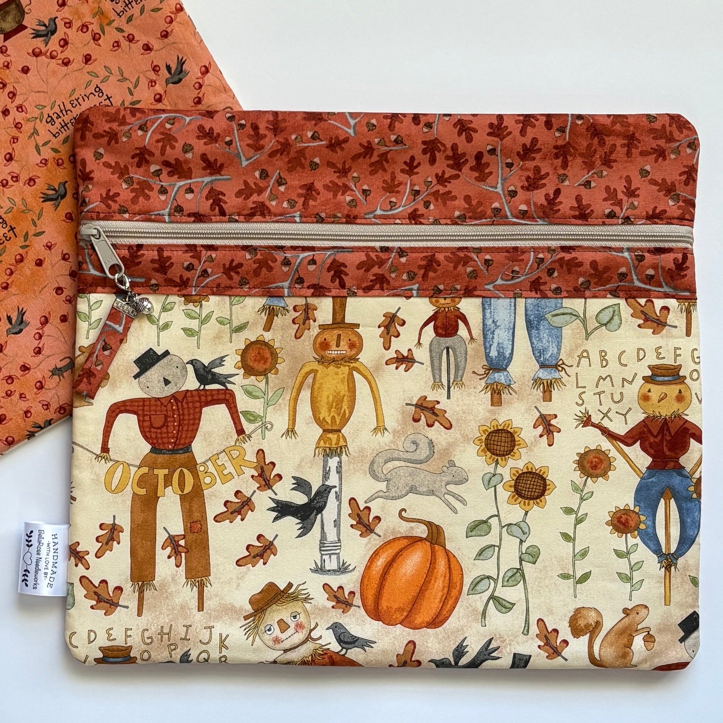 NEW! ~ Bittersweet Farm Fabric Front Project Bag ~ Teresa Kogut ~ BellaRose Needleworks