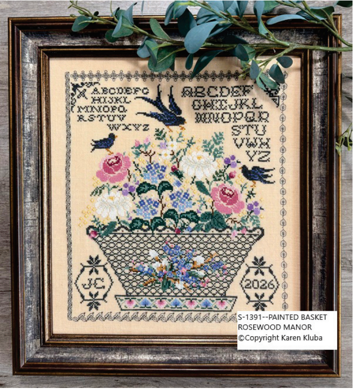 * PREORDER * Painted Basket ~ Rosewood Manor ~ Needlework Marketplace 2026