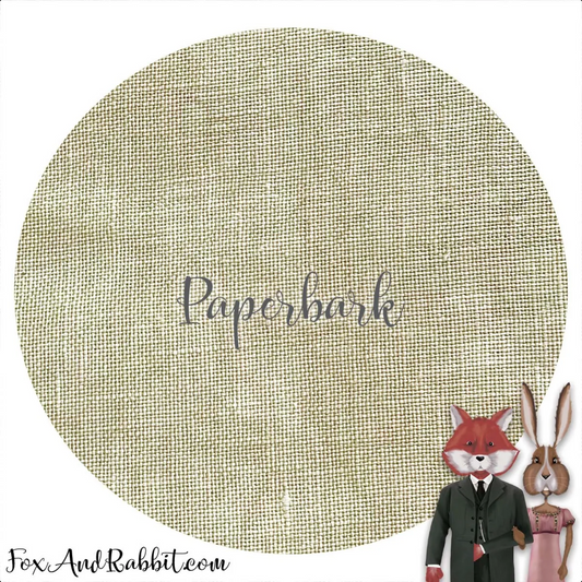 Paperbark ~ 18 count Aida ~ Fox and Rabbit