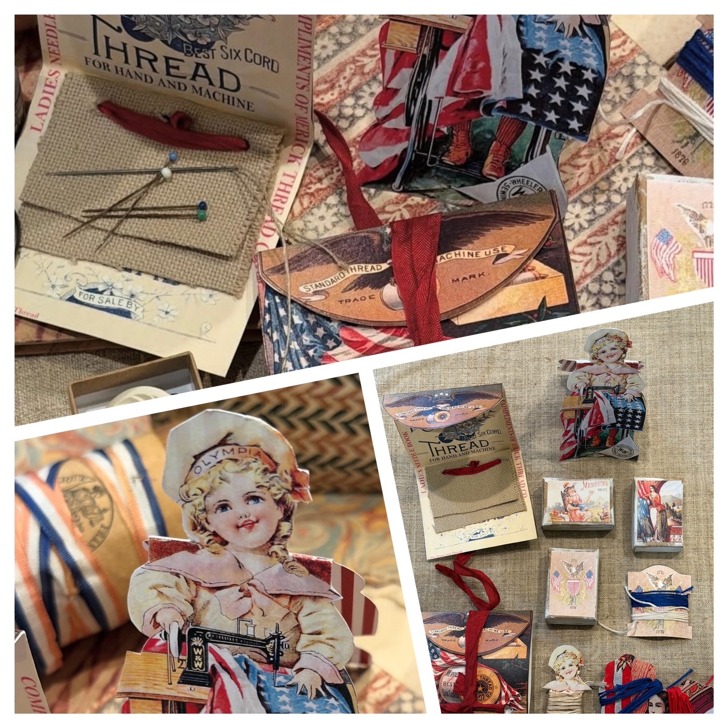 Patriotic Ephemera Paper and Mini Box Kit ~ Needlework Press