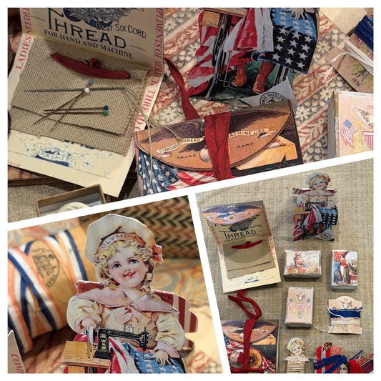 Patriotic Ephemera Paper and Mini Box Kit ~ Needlework Press