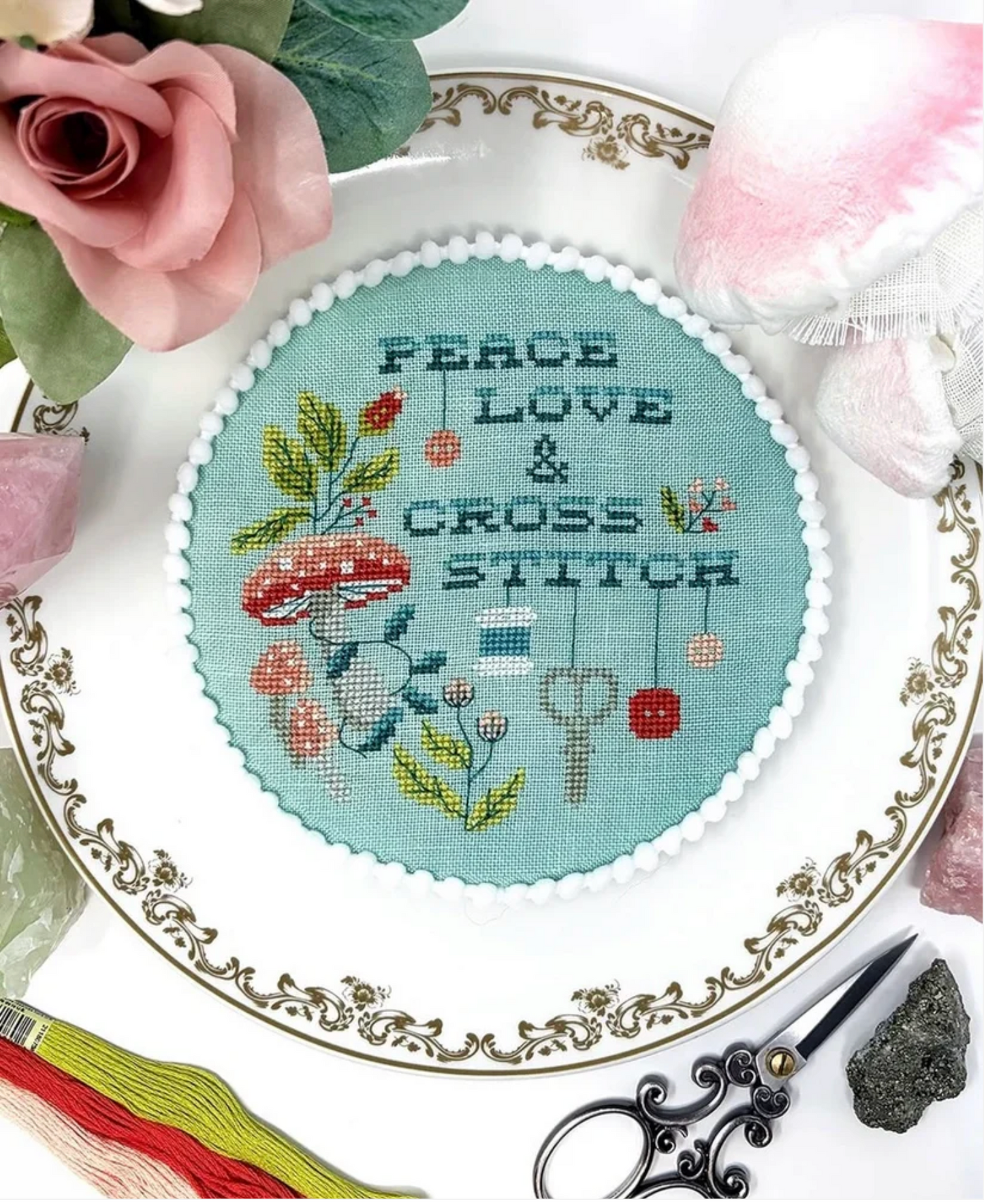 Peace, Love & Cross Stitch ~ Plate-i-tudes Collaboration ~ Tiny Modernist