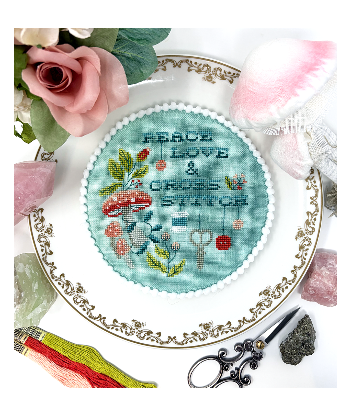 * PREORDER * Peace + Love Cross Stitch ~ Tiny Modernist ~ Needlework Marketplace 2026