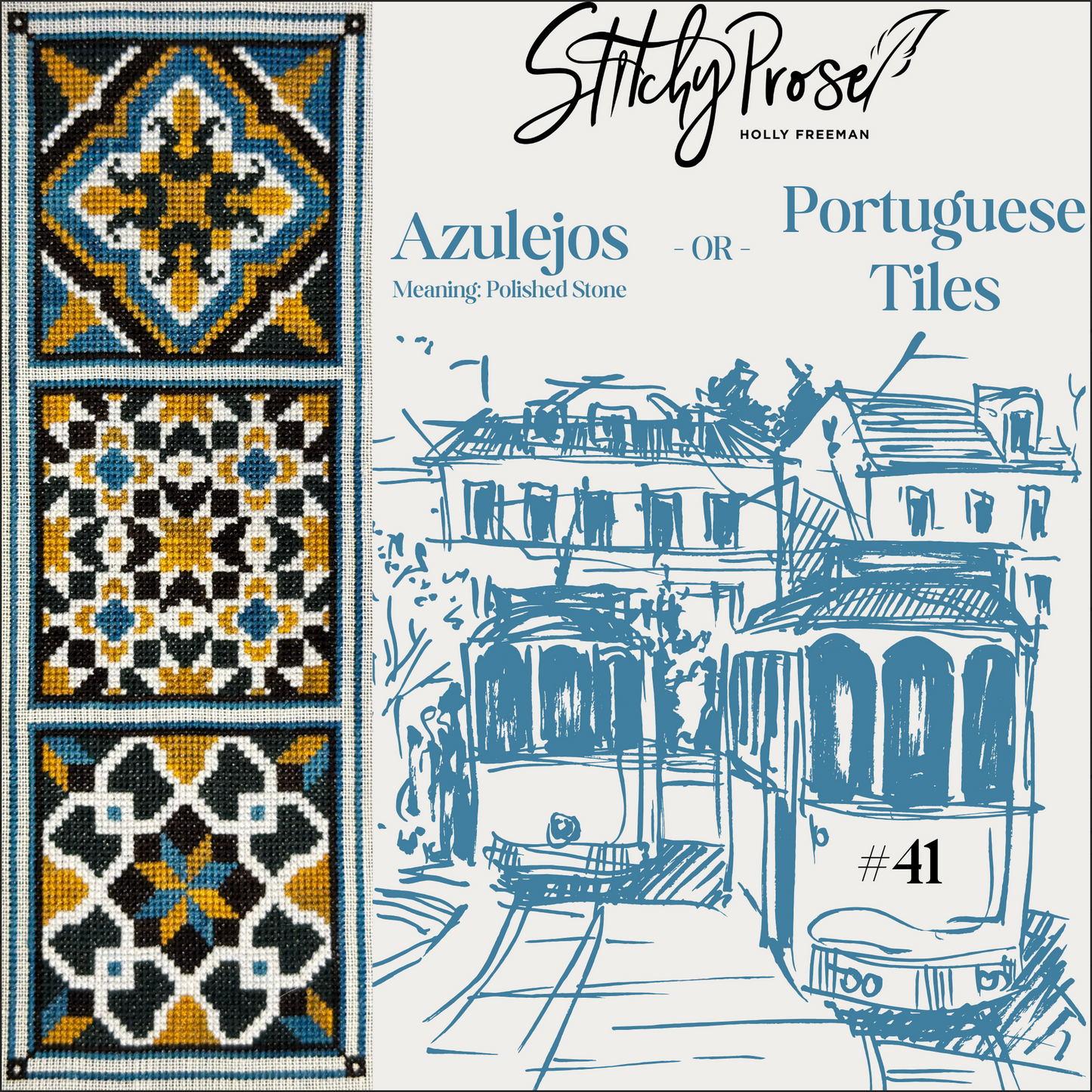 Portuguese Tiles ~ Stitchy Prose