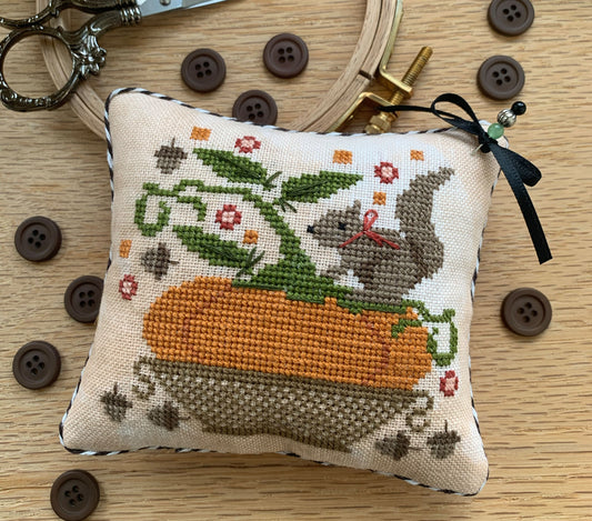 * PREORDER * Pumpkin Basket Pinkeep ~ Stitches by Ethel ~ Needlework Marketplace 2026