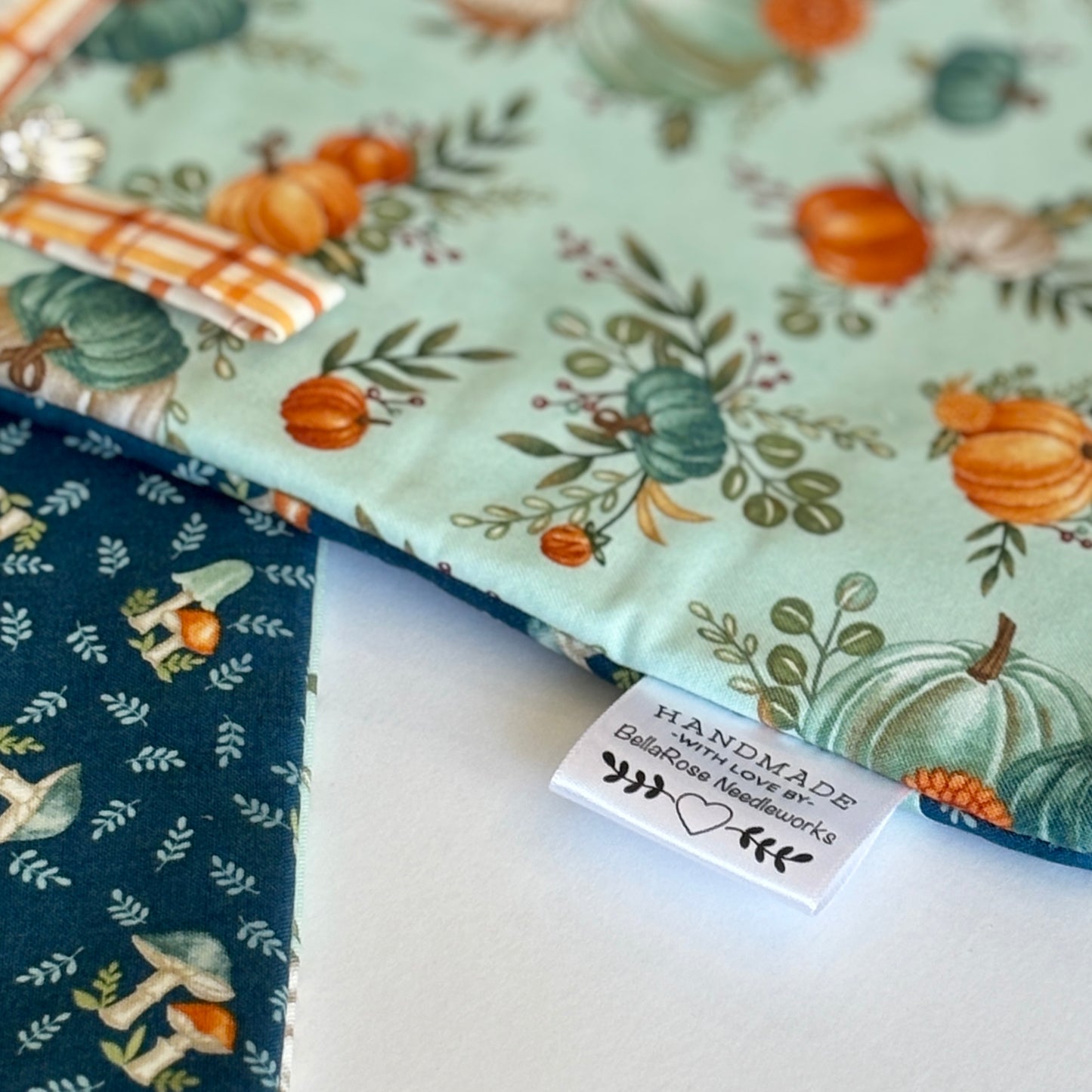 NEW! ~ I Love Fall Most of All ~ Fabric Front Project Bag ~ BellaRose Needleworks
