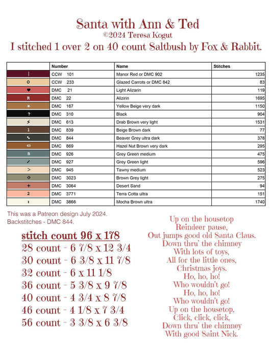 *PREORDER* Santa with Ann & Ted ~ Teresa Kogut ~ Nashville Needlework Market 2026