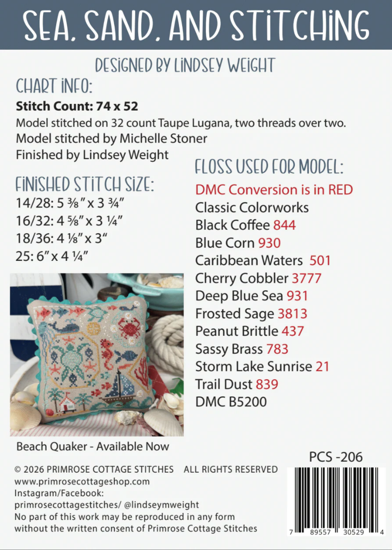 Sea, Sand and Stitching ~ Primrose Cottage