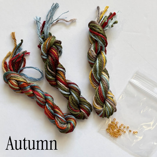 Seasons in the Garden - Autumn ~ Chart & Embellishment Pack ~ Jeannette Douglas