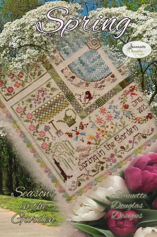 *PREORDER* Seasons in the Garden - Spring ~ Chart & Embellishment Pack ~ Jeannette Douglas