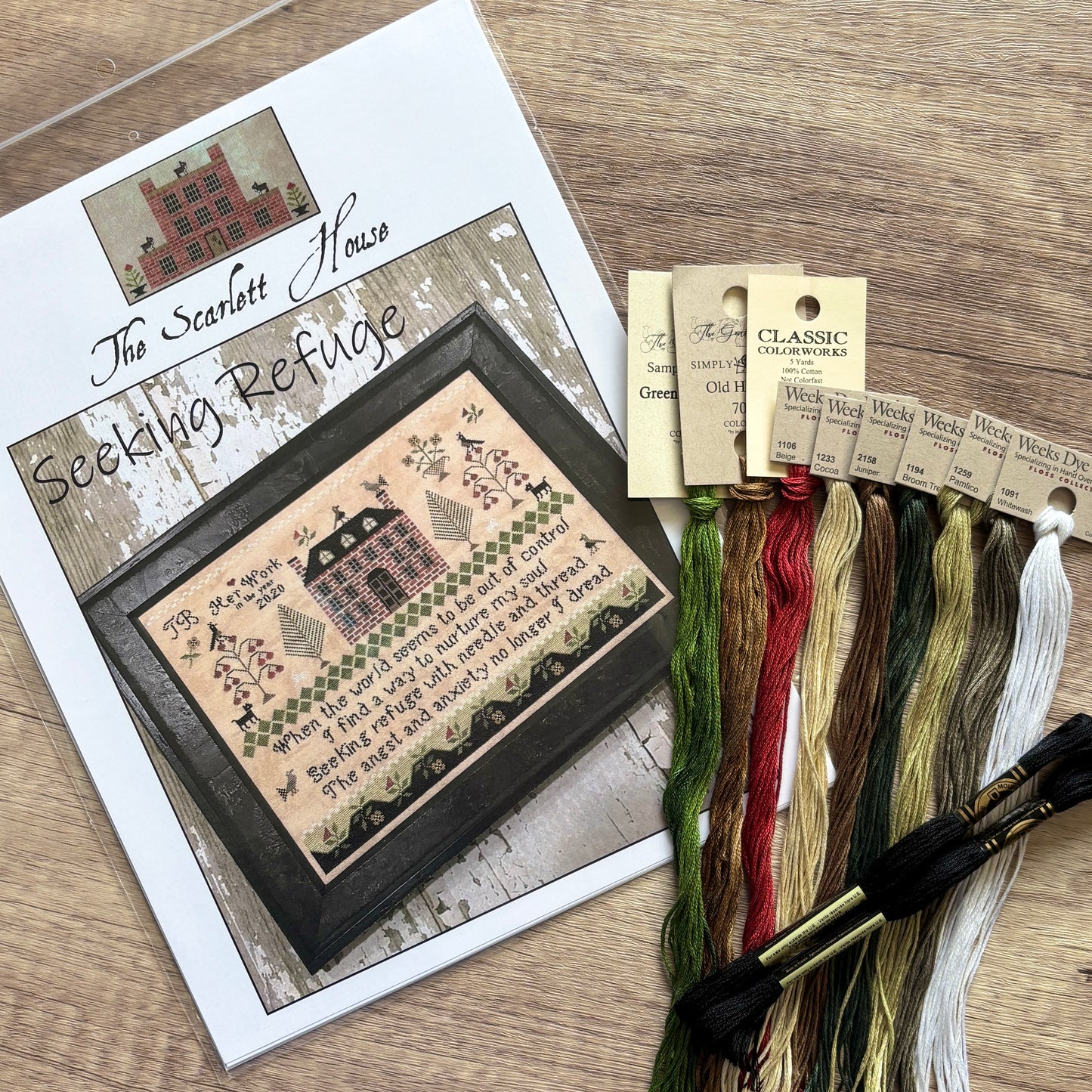 Seeking Refuge - Chart & Floss Pack ~ The Scarlett House