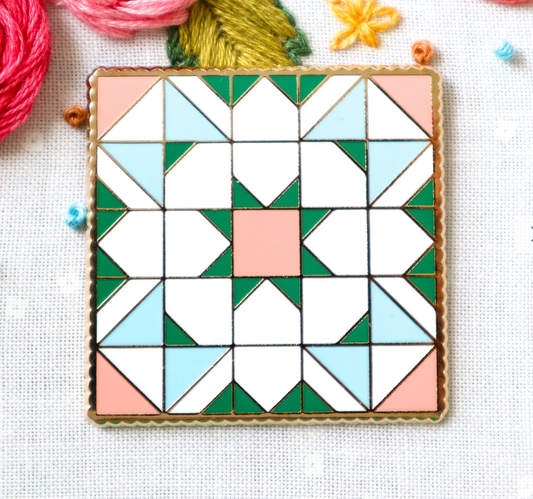 Shining Star Quilt Block Needle Minder ~ Flamingo Toes