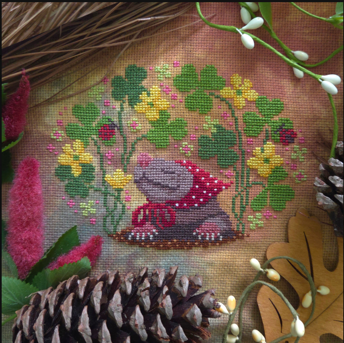 * PREORDER * Shrew in the Wood Sorrel ~ BAD Stitch ~ Needlework Marketplace 2026