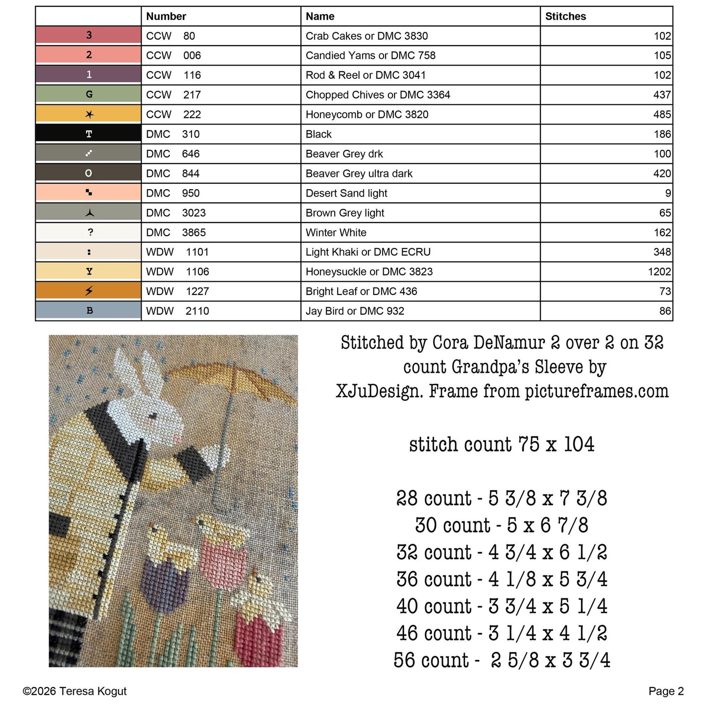 Spring Rain - Chart & Floss Pack ~ Teresa Kogut