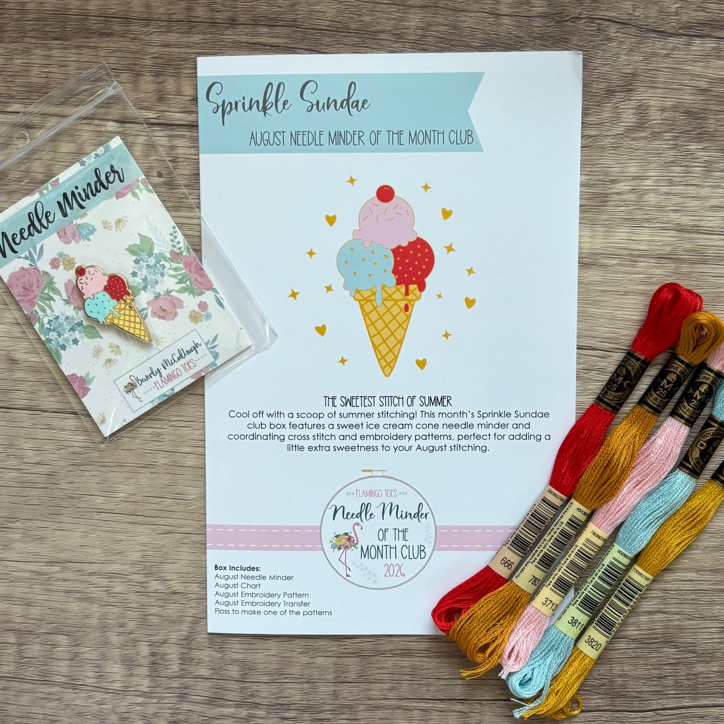 Sprinkle Sundae ~ August Needle Minder of the Month Club 2026 ~ Flamingo Toes