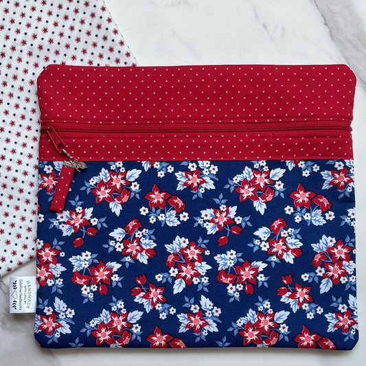 Star Spangled "Blue" ~ Fabric Front Project Bag
