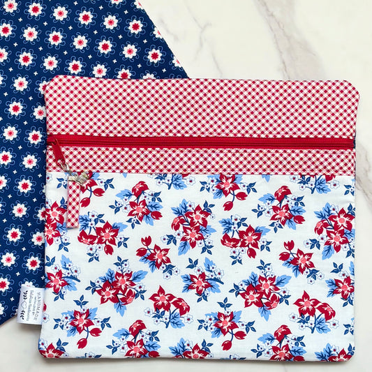 Star Spangled "White" ~ Fabric Front Project Bag
