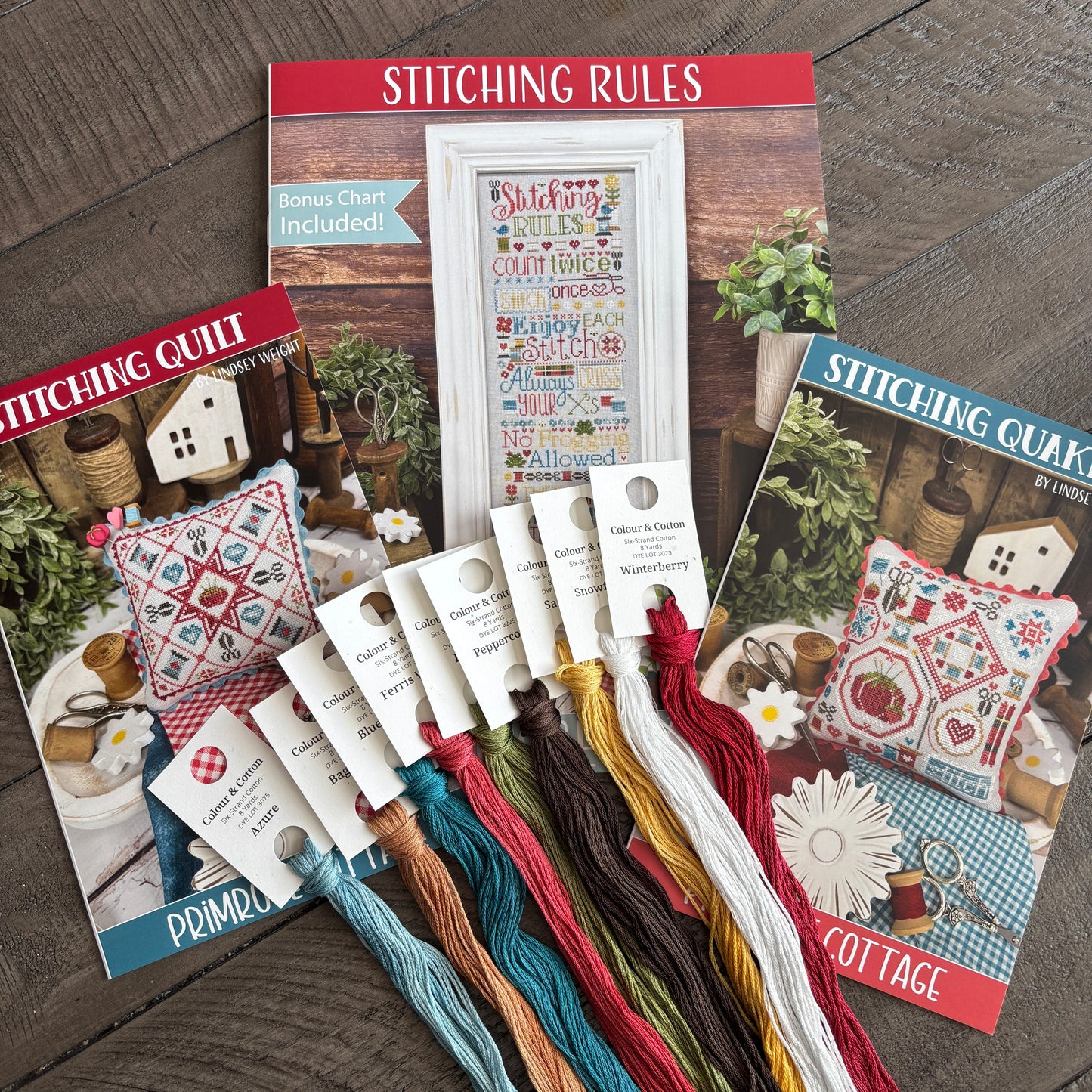 Stitching Rules ~ Chart and Floss Pack ~ Primrose Cottage