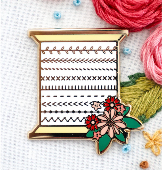 Stitchy Spool Needle Minder ~ Flamingo Toes