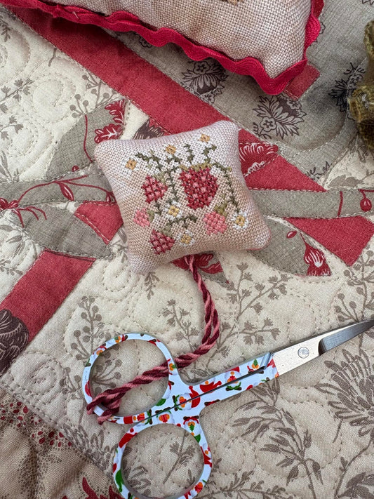PRE-ORDER ** Strawberry Basket Pinkeep ~ Needlework Marketplace 2025 ~ Pansy Patch Quilts and Stitchery