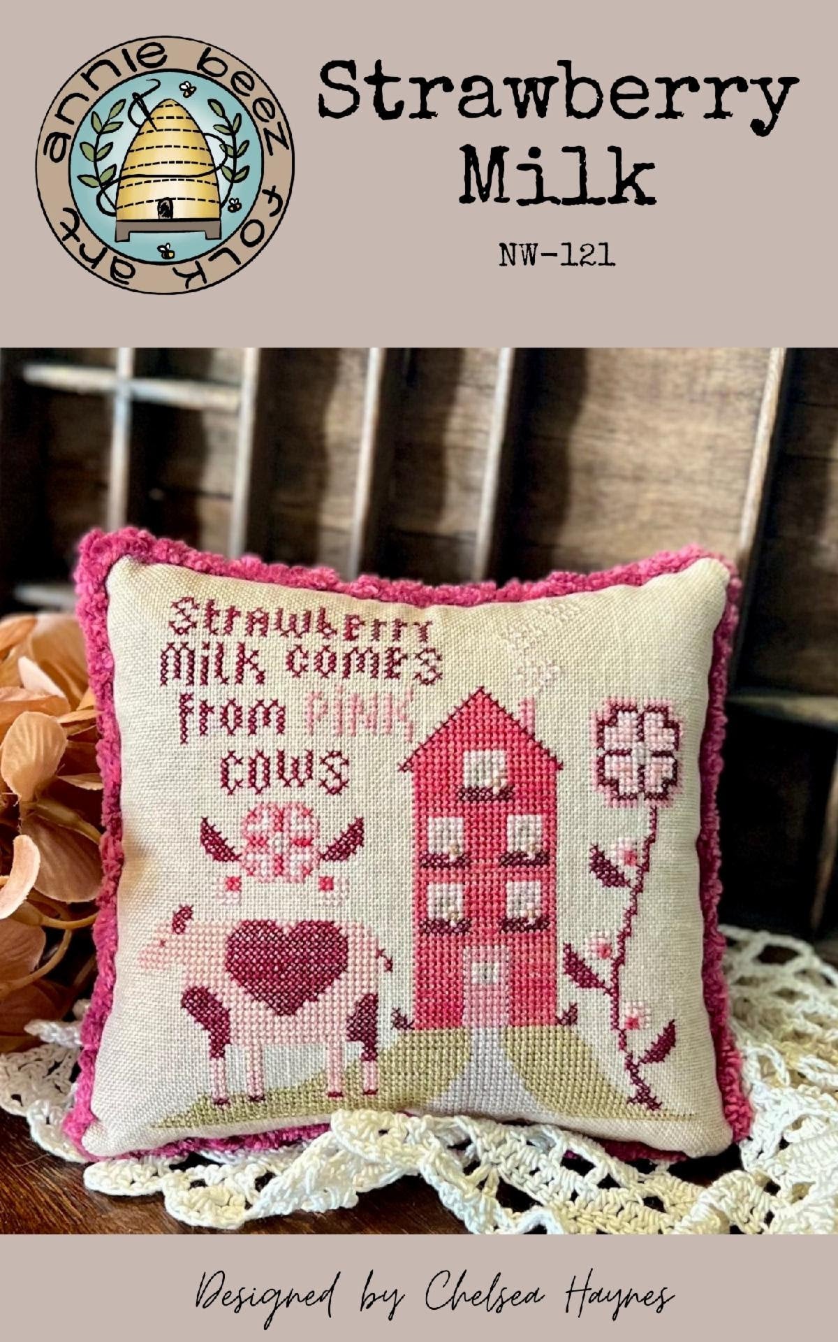 Strawberry Milk ~ Annie Beez Folk Art