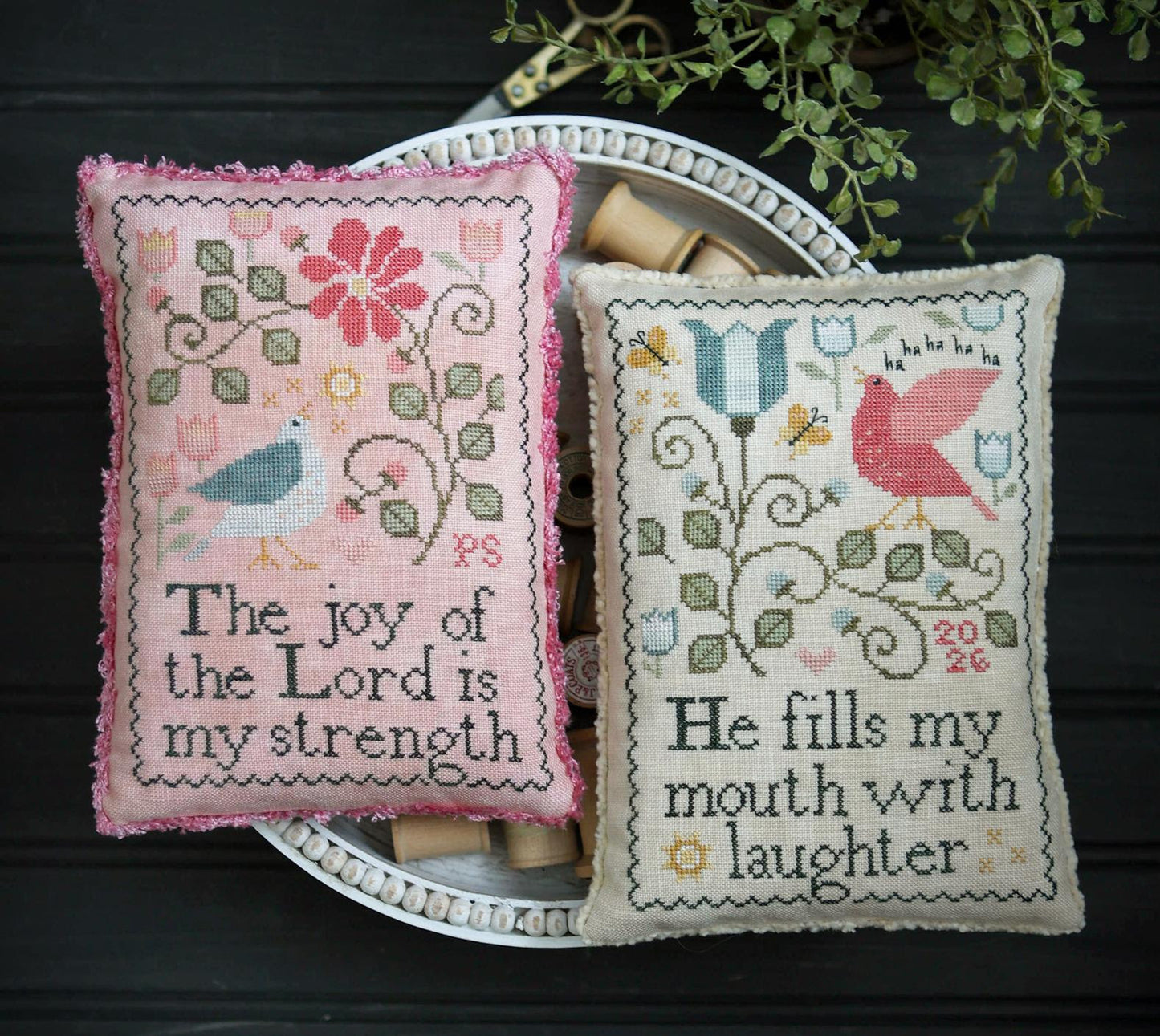 Strenght and Laughter ~ Market Exclusive ~ Plum Street Samplers ~ Nashville Needlework Market 2026