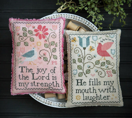 *PREORDER* Strenght and Laughter ~ Market Exclusive ~ Plum Street Samplers ~ Nashville Needlework Market 2026