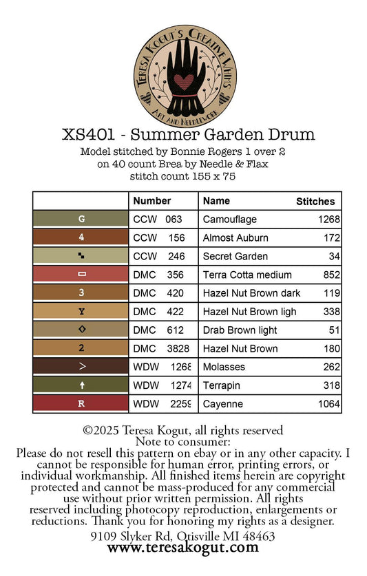 Summer Garden Drum ~ Teresa Kogut