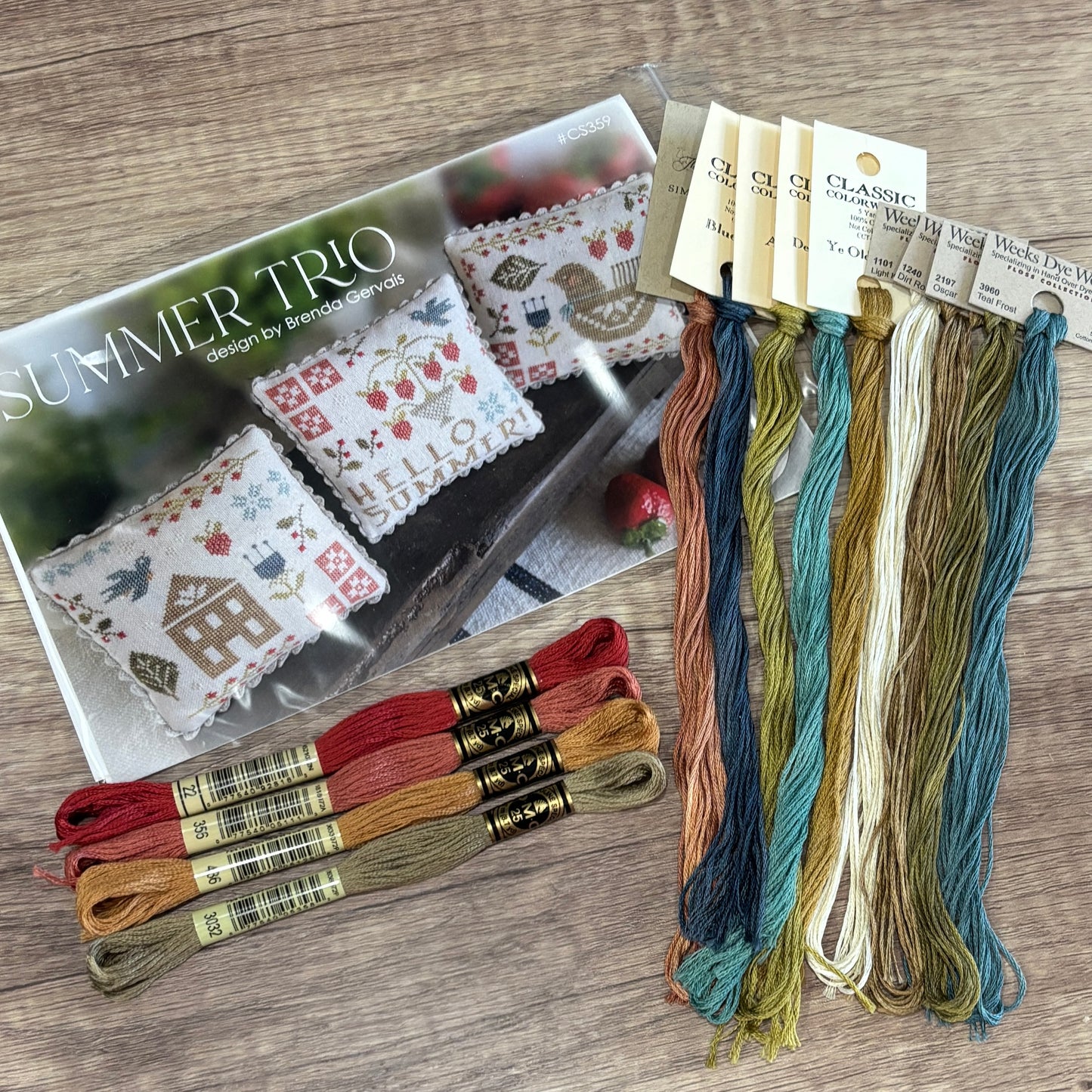 Summer Trio ~ Chart and Floss Pack ~ With Thy Needle & Thread