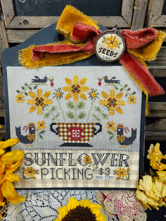 PRE-ORDER ** Sunflower Picking ~ Needlework Marketplace 2025 ~ Quaint Rose Needlearts