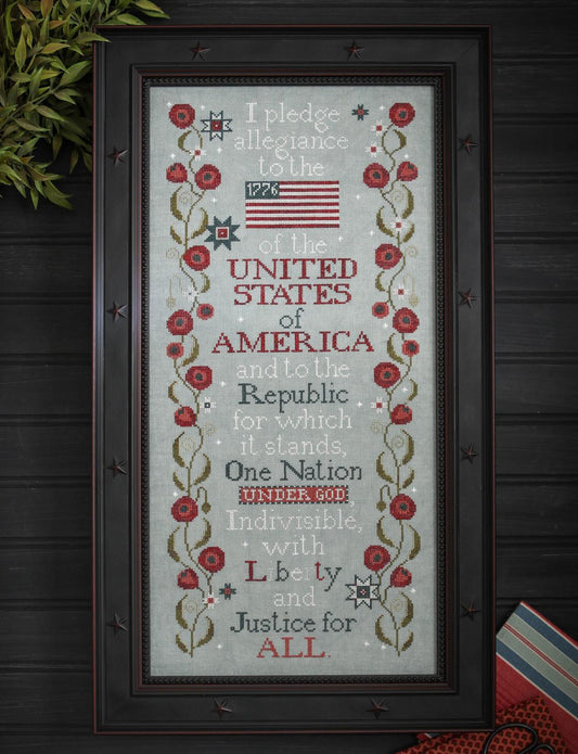 *PREORDER* The Pledge of Allegiance - Chart & Floss Pack ~ Plum Street Samplers ~ Nashville Needlework Market 2026
