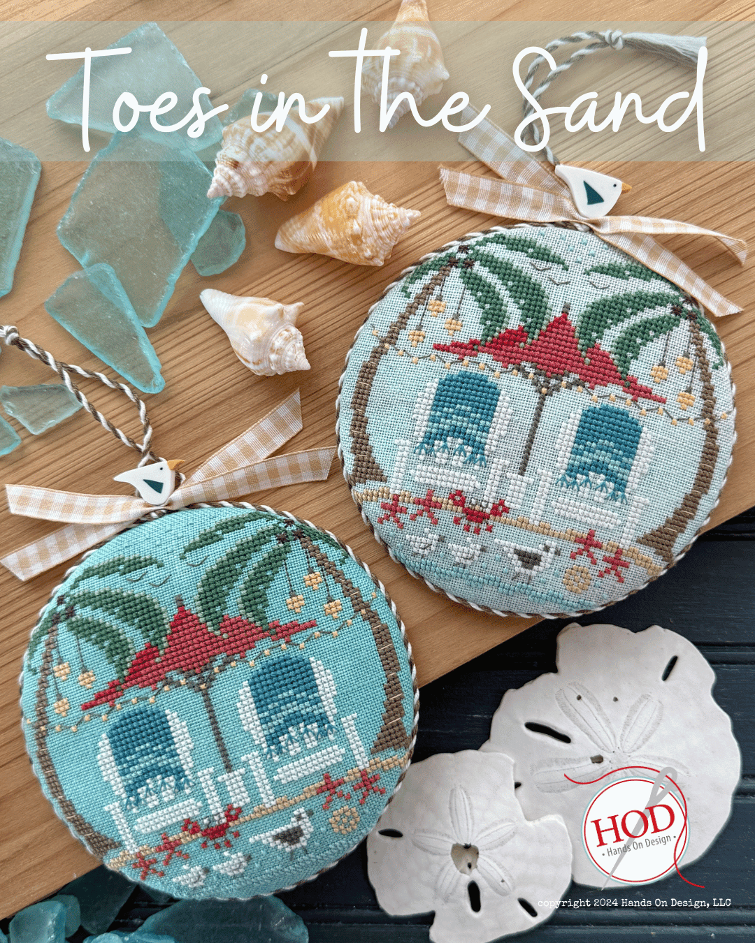 Toes in the Sand  ~ Chart and Floss Pack ~ Hands on Design