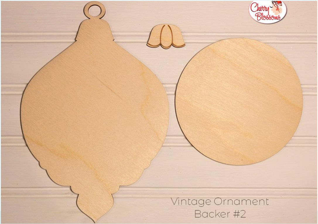 Vintage Ornaments Wood Backer Sets ~ Cherry Blossoms