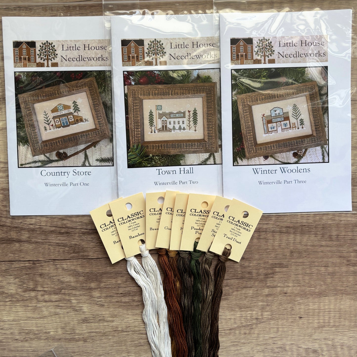 *NEW* Winterville ~ Starter Pack - 3 Charts & Classic Colorworks Floss ~ Little House Needleworks