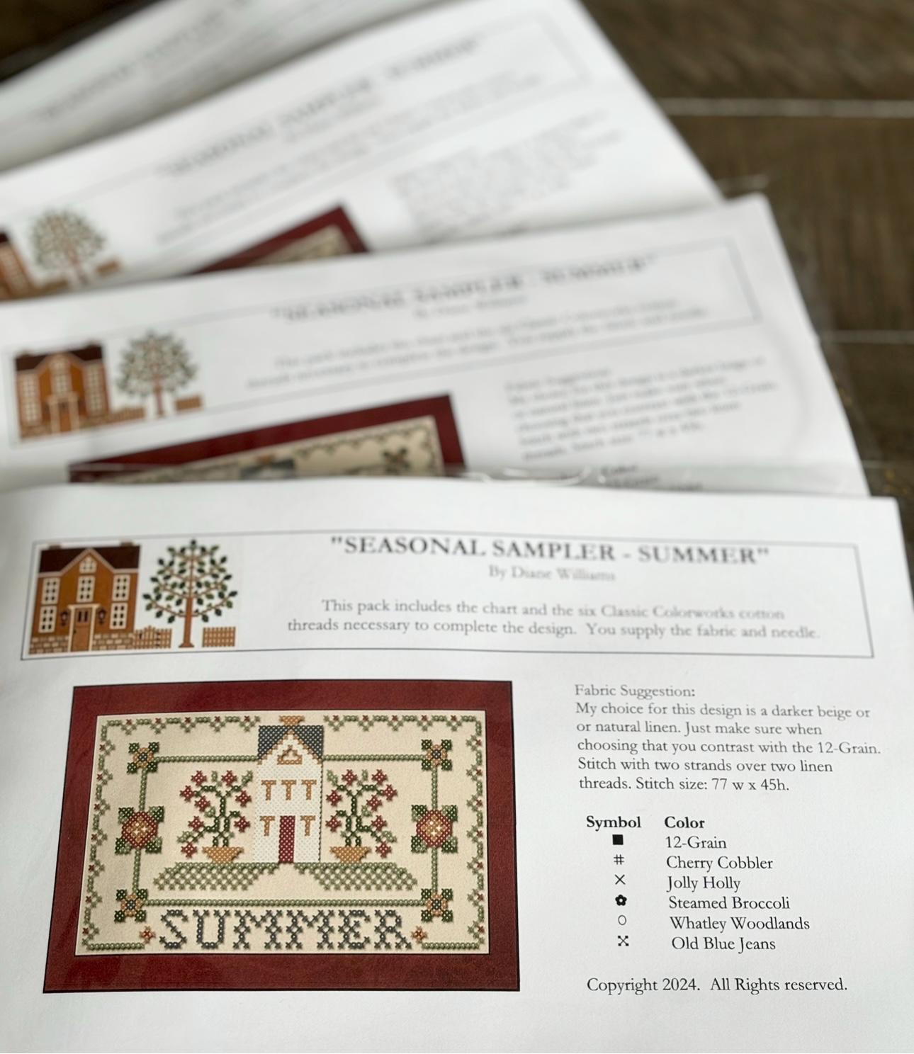 Seasonal Sampler - Summer ~ Classic Colorworks Thread Pack ~ Little House Needleworks